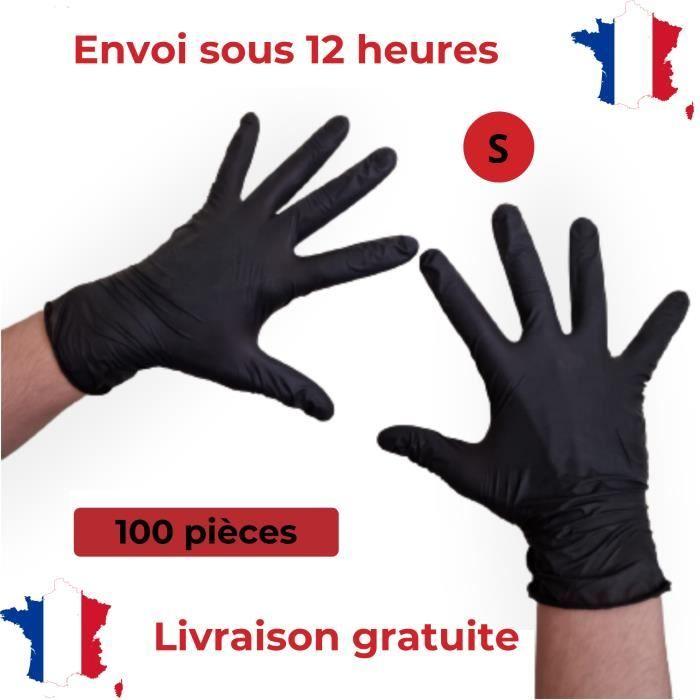 Gants Jetables Nitrile Noir | Sans Latex Et Sans Poudre | Taille S (100 Unités) | Gants Polyvalents À Usage Unique.
