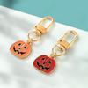 Halloween Pumpkin Head Keychain - Zinc Alloy Pendant Bag Charm