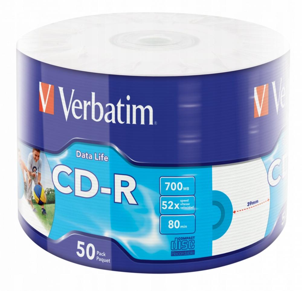Płyty CD-R Verbatim 700MB Extra Protection Printable Wrap (50 Spindel)