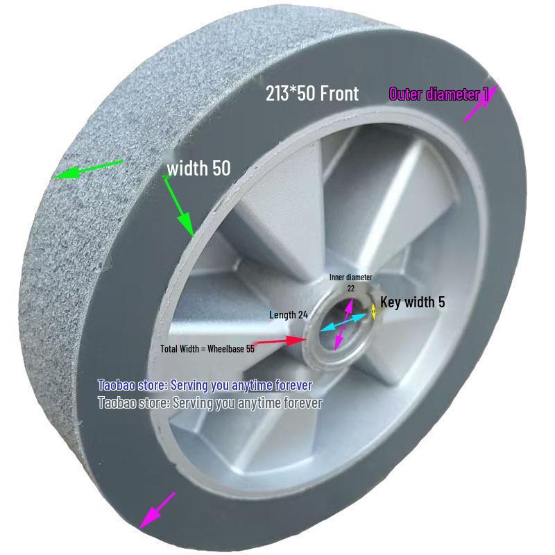 

Tanneng T5 Electric Floor Scrubber Front Wheel, 213x50 Tapered Groove Bristle, Polyurethane Anti-slip Surface.