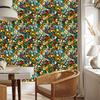 Wallpaper Stained Glass Flowers Gold and Ochre for Living Room and Bedroom 50x1000