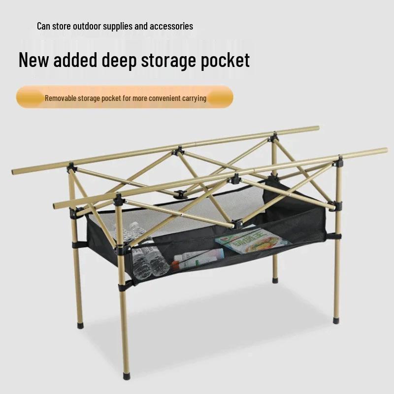 Height-Adjustable Outdoor Picnic & Camping Table - Folding Roll-Up Design