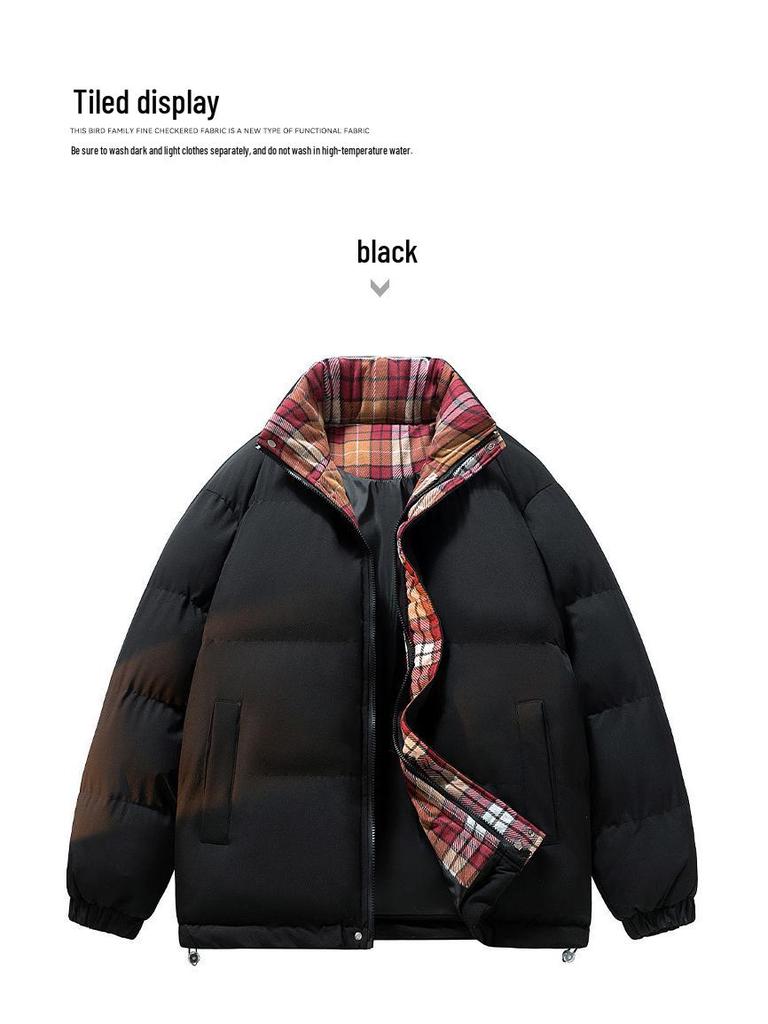 Teen Stand Collar Cotton Jacket - Trendy Padded Outerwear for Junior & High School Boys