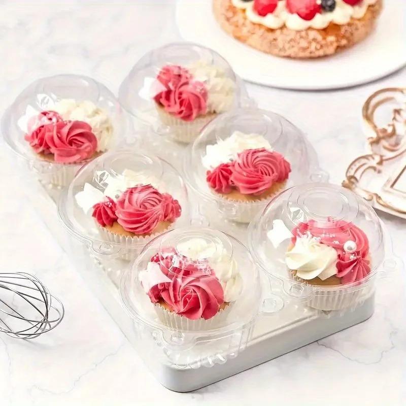 50/100PCS Transparent Cake Box Dessert Cake Sandwich Donut Muffin Disposable Packaging Box Wedding Birthday Party Supplies