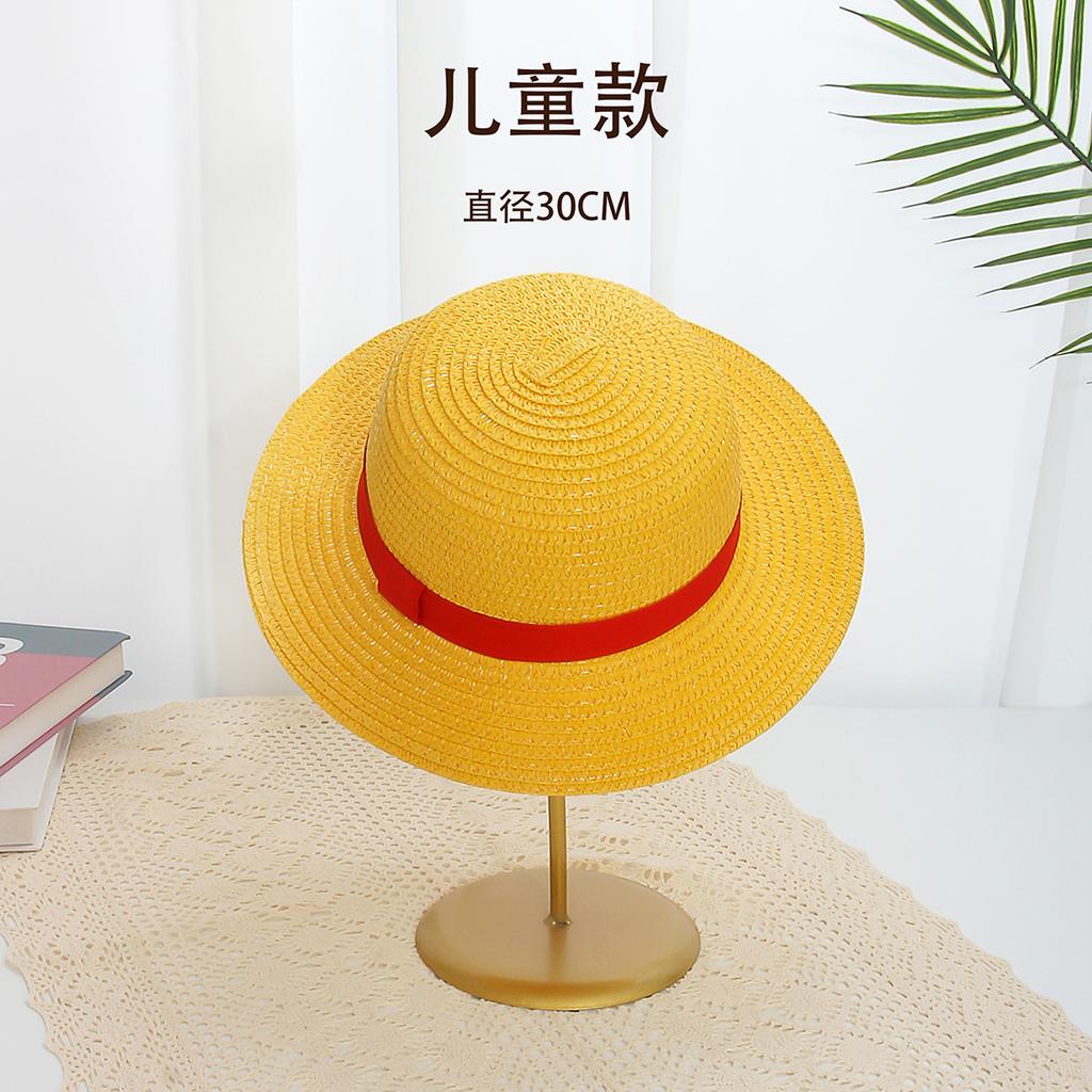 One Piece Luffy Straw Hat COSPALY Anime Dress Up Adult Woven Sun Protection Hat Show Hat Summer Hat