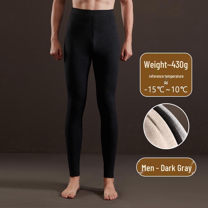 Men's and Women's High Waist Wool Cashmere Pants - Thick & Slim Fit for Winter Base Layer Wear
