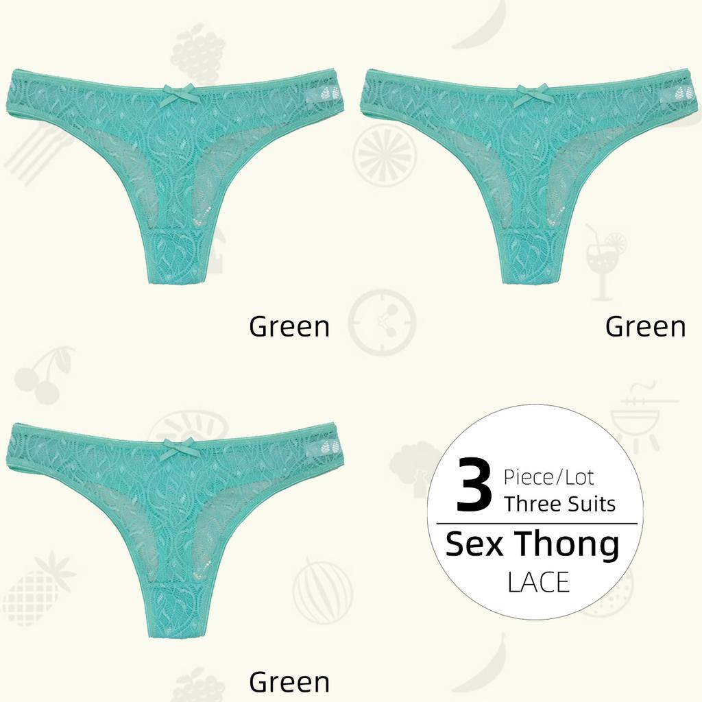 Low-Middle Waist Ladies Thong Panties, Non-marking Comfortable Breathable Women's T Pants Lace Sexy Women's Panties
