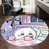 Personalized Chiikawa Round Chair Office Rug - Perfect for Mat, Office Chair & More - Ideal Gift for Birthdays and Holidays