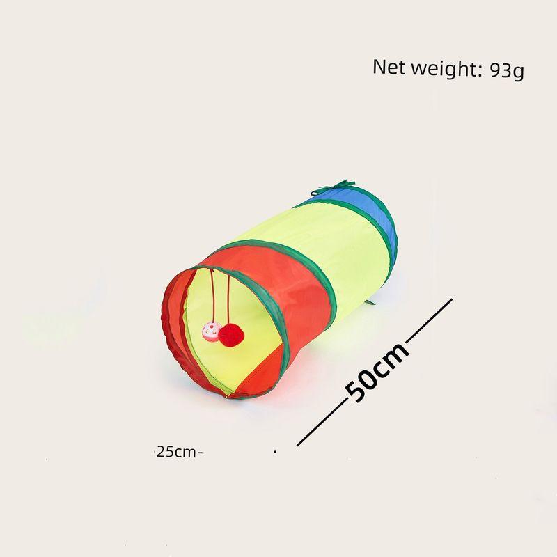 

Кошачий туннель-лабиринт Кошка Объект для детей, чтобы скучать Катающийся дракон Складной Лоскутный Радужный Кошачья игрушка Круглый год Нейтральные Товары для питомцев Small size straight channel opp packing