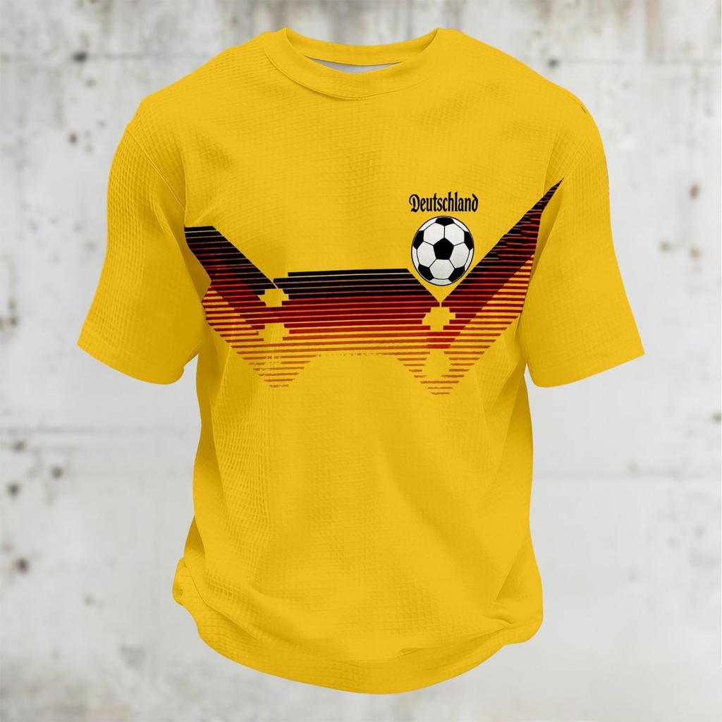 Unisex Casual Sports T Shirt Germany Print Short Sleeve Crew Neck Top Lightweight Comfortable Fit for Daily Wear