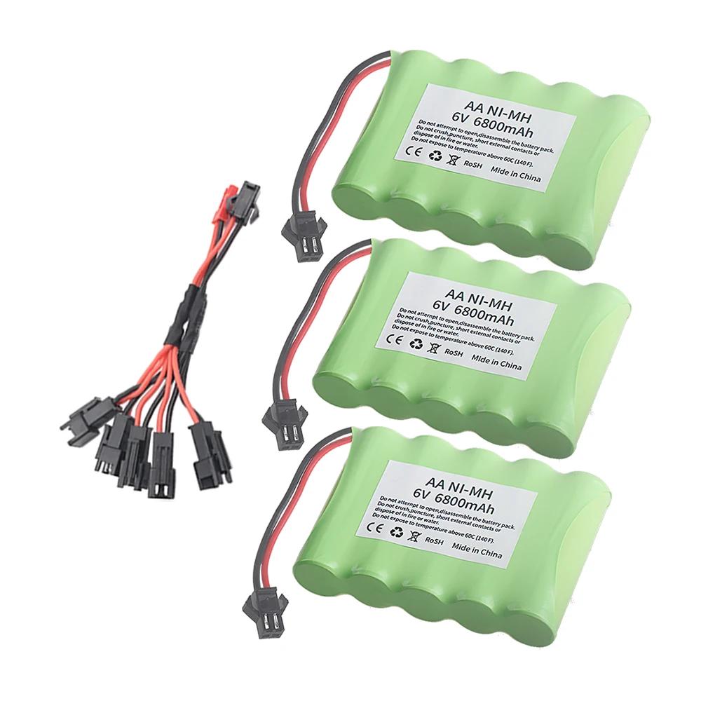 (SM PLUG) 6V 6800mAh NiMH Battery with USB Charger For Rc Toys Cars Tank Truck Robot Boats AA Ni-MH 6v Rechargeable Battery Pack