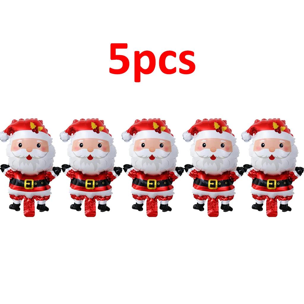 15-1PCS Christmas Balloons Aluminum Foil Small Balloon Toy Xmas Tree Gingerbread Man Santa Birthday Party Holiday Decoration
