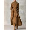 Herbst und Winter langer Trenchcoat Damen Stehkragen Zweireihig Taillengürtel Großer Saum Überknie Jacke