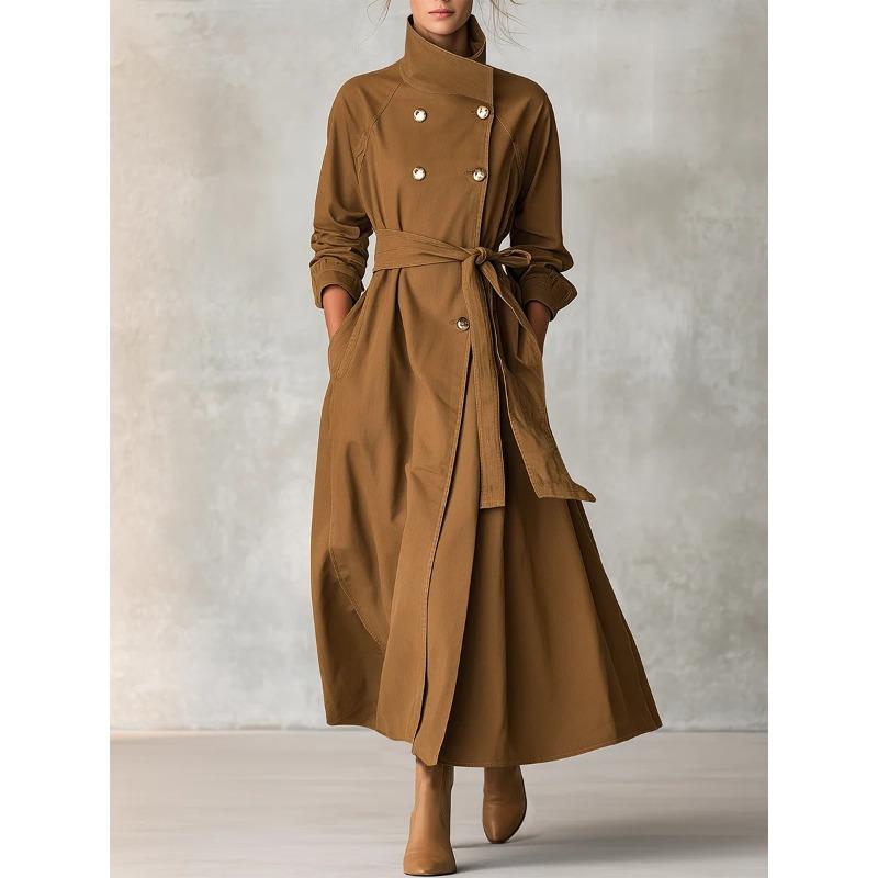 Autumn and winter long trench coat