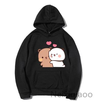 Plusstorlek Höst Vinter Panda Björn Söt Tecknad Huvtröja Bubu Dudu Kawaii Kläder Män Kvinnor Par Sweatshirts Harajuku Pullover