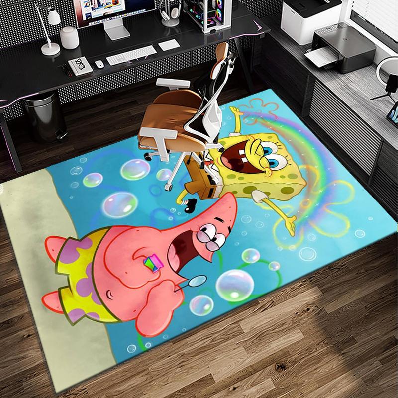 Sponge Expressions Pattern Office Rug Chair Mat, Game Carpet, Suitable for Front Door, Bedroom, Living Room, Desk, Holiday Gift
