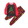 Family Matching Christmas Print Long Sleeve Neck Pajama Set with Pants