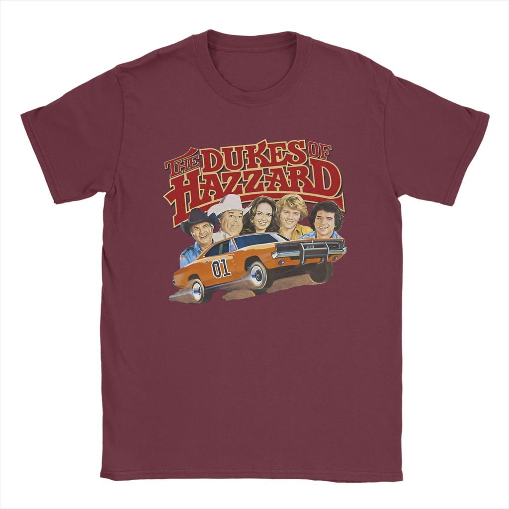 Dukes Of Hazzard Title Cast T Shirts Men 100% Cotton Awesome T-Shirt Round Neck TV Show Tee Shirt Short Sleeve Clothes Gift Idea