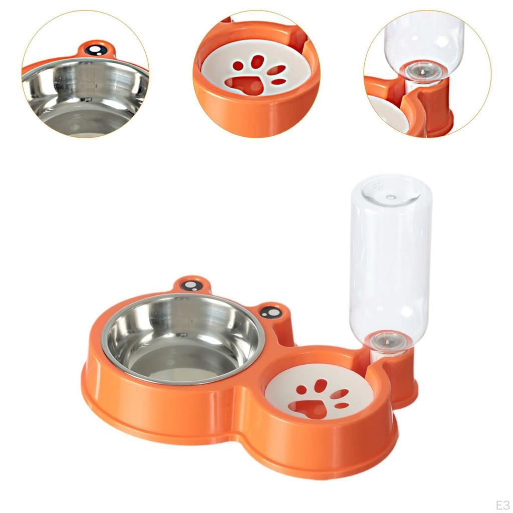 Dog Cat Bowl Food Feeder and Waterer Kit Nonslip Bottom, for Small Medium Puppy Kitten, Pet Water
