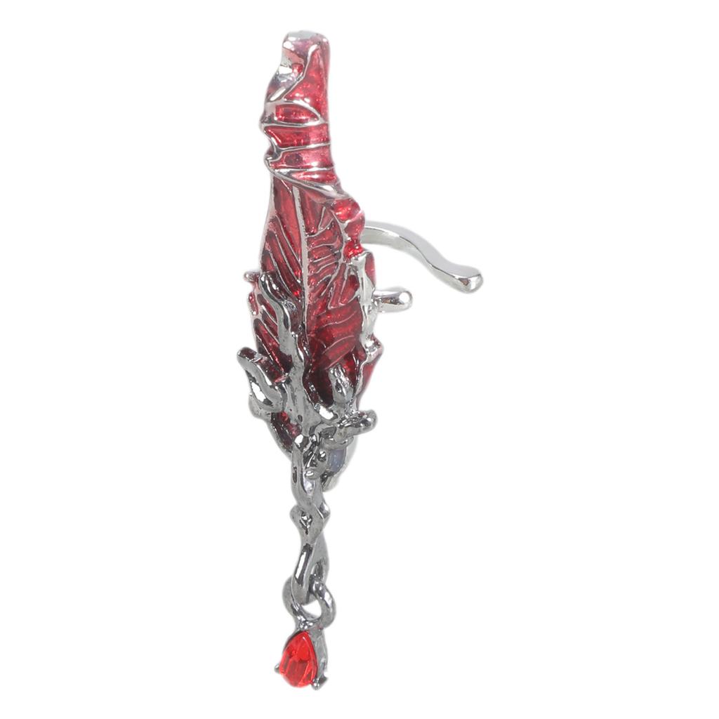 Vintage Feather Designs Clip On Ear Cuff for Without Pierced Ears Gothic Jewelry Unisex Dark Aesthetic Alloy Accessory