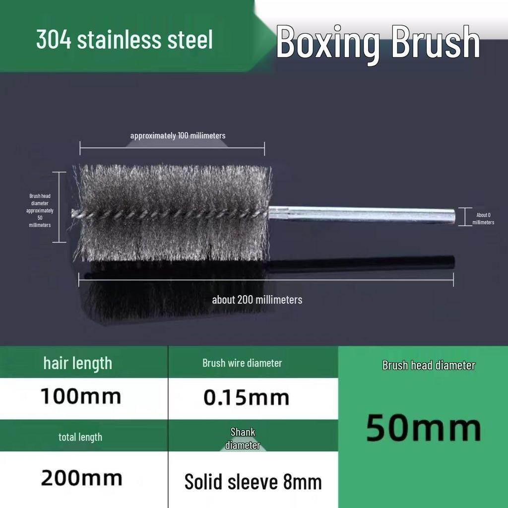 Stainless Steel Pipe Brush with Handle for Deburring, Rust Removal, Polishing, and Cleaning In Extended Inner Holes.