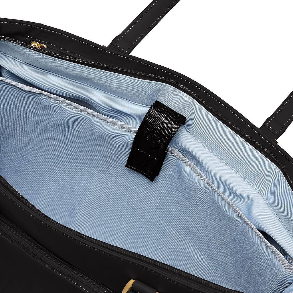 Prosperity White Business Tote Bag, Lightweight, Laptop Storage, A4B4 Size, Cowhide Leather and Nylon, PTNK-01 (Black)