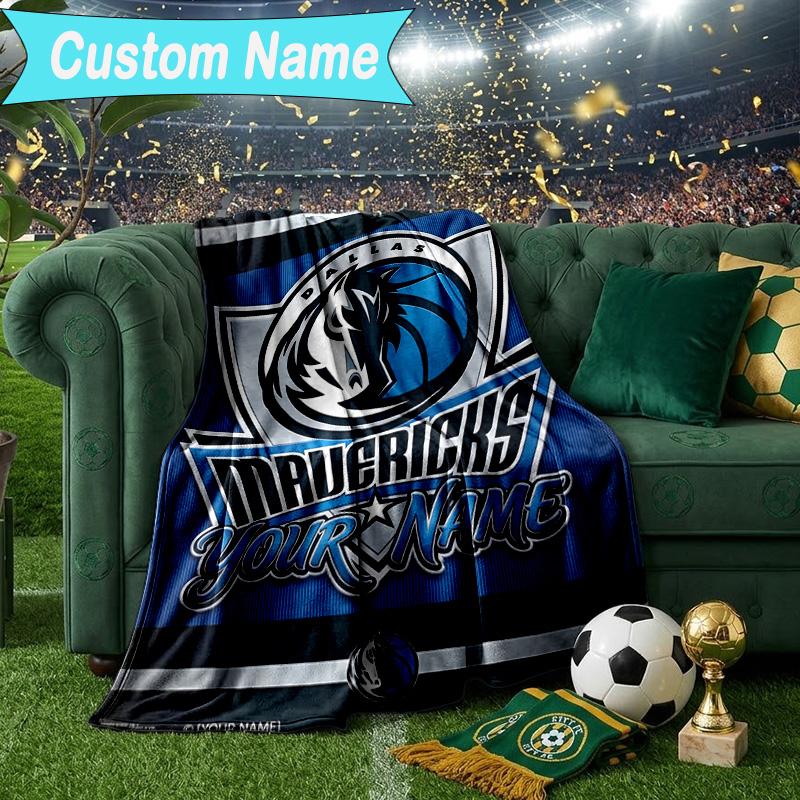 Custom Name Blanket MAVERICKS BASKETBALL TEAM Blanket Bedding Blanket for Travel, Camping, Living Rooms, Offices, Sofas, Fan Christmas Gift