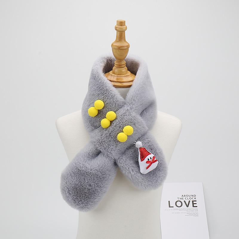 2023 Cute Cartoon Winter Scarf for Children - Korean Style, Warm Christmas Neck Warmer for Elementary School Girls & Boys