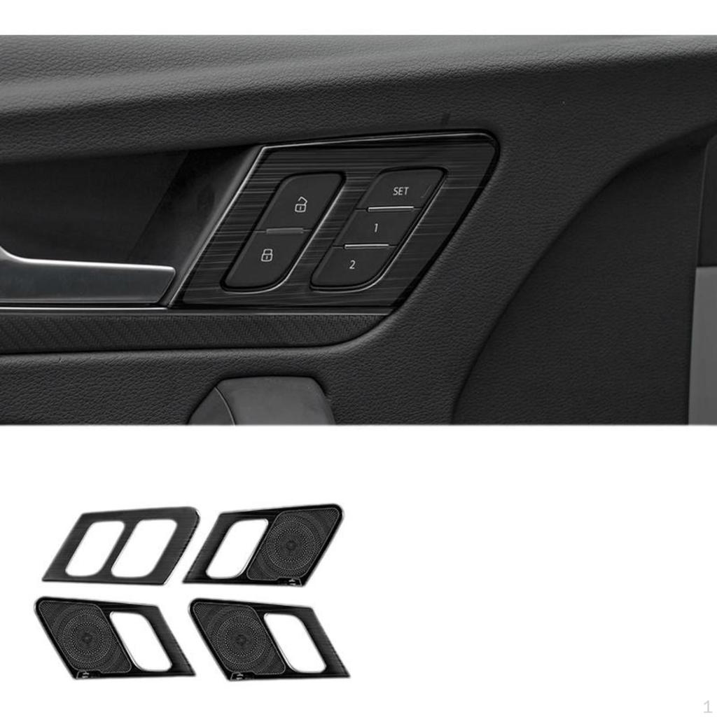 Luxury Sedan Q5L Door Speaker Trim Sticker, Metal Decoration, 20182025 Silver Large Cover