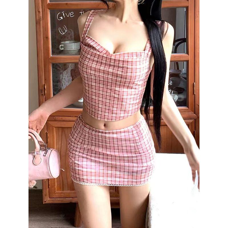 Sweetheart American Retro Crop Top Small Top Mini Skirt