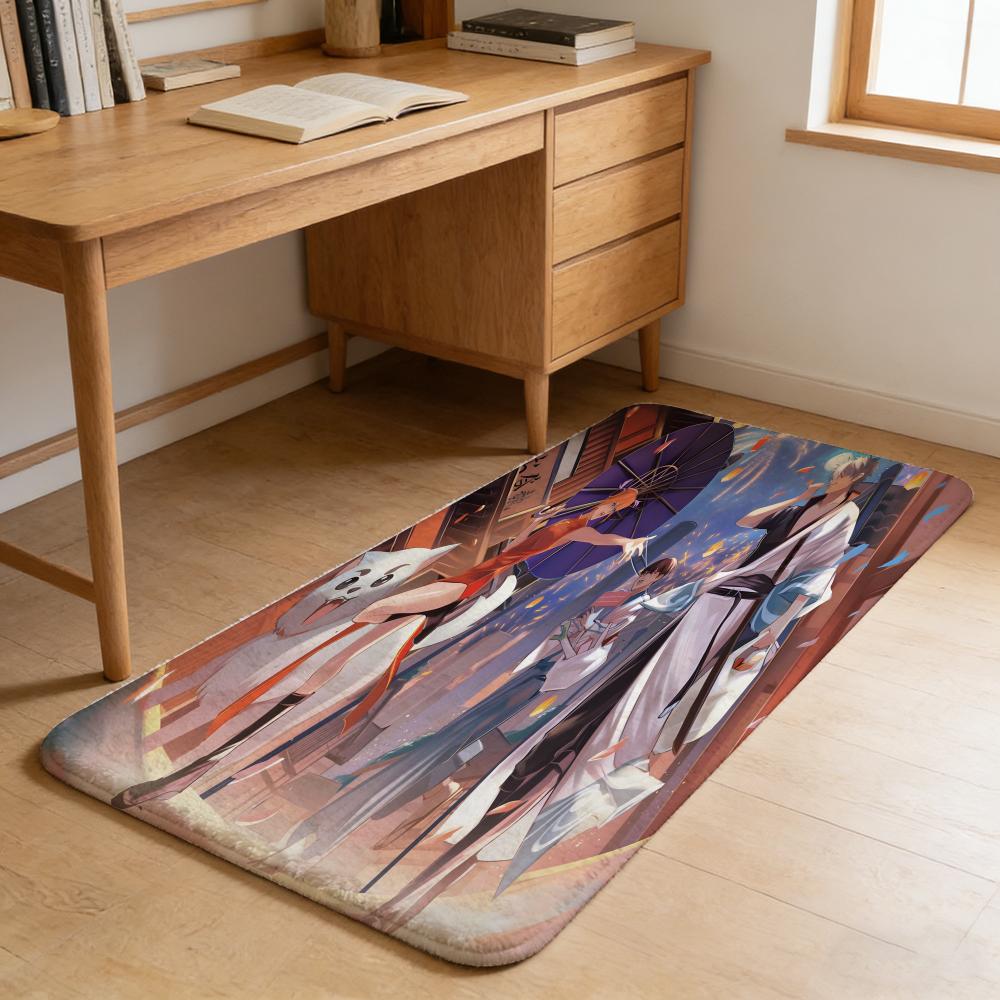 Hilarious G-Gintama Floor Mat Flannel Door Mat Non-Slip Absorbent Washable Indoor Home Rug