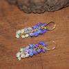 Lavender Opal Gemstone Cluster Earring, Opal Dangle Earrings for Women, Natural Opal Beaded Earring, Fire Opal Jewelry, October Birthstone