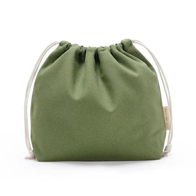 27*20cm Cotton Drawstring Storage Bag White Canvas Bags for Candy Gift Package Pouch Reusable Home Sundries Organize Bags