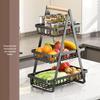 Wrought Iron Double Layer Fruit and Bread Storage Basket for Kitchen and Living Room