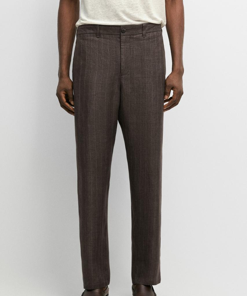 Masimodutti 100% Linen Straight Fit Pants