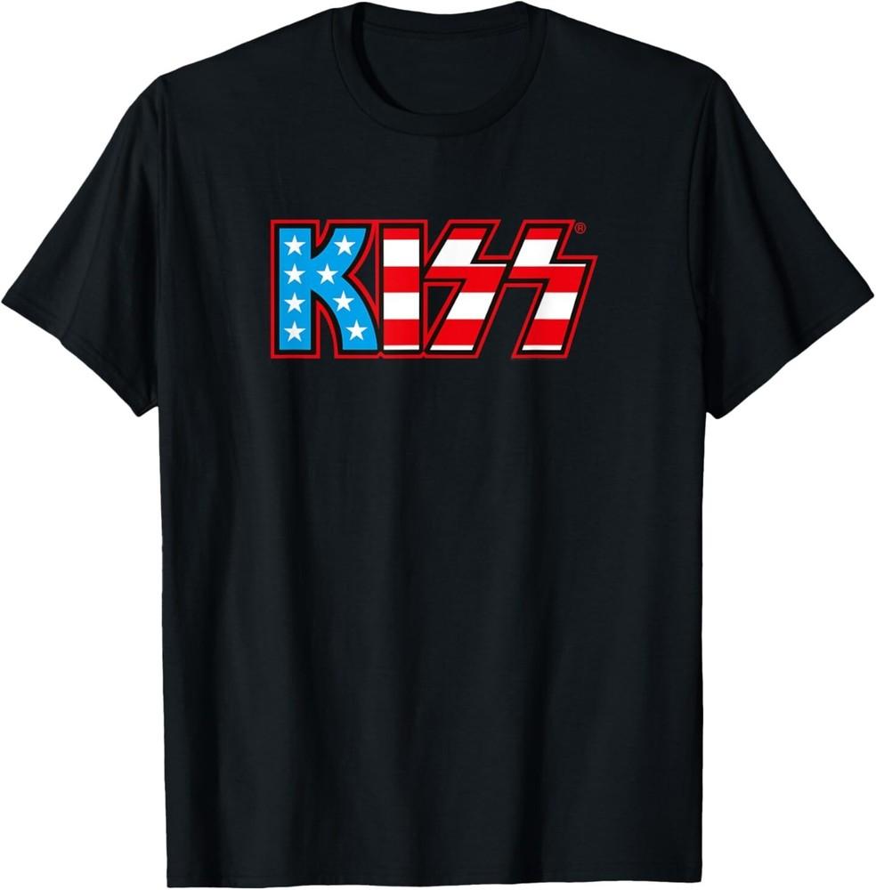 

KISS unisex child Classic KISS USA Logo T Shirt, Black, Small US XL