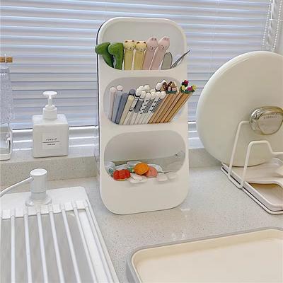 Chopsticks Storage Box Organizer Household Countertop Multifunctional Kitchen Cutlery Spoon Storage Rack Drain Storage Holders