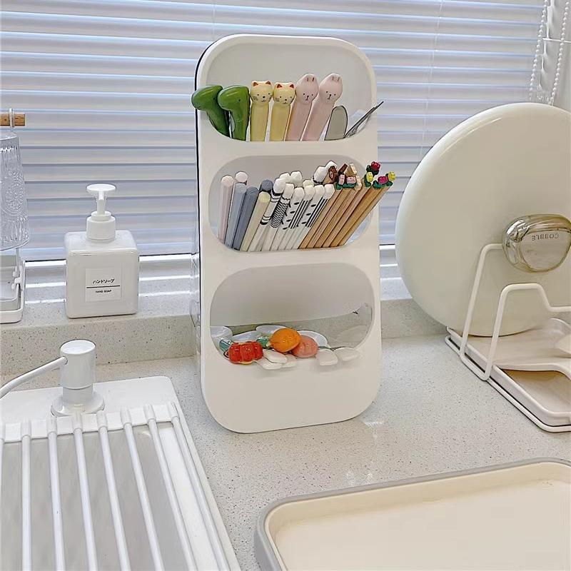 Chopsticks Storage Box Organizer Household Countertop Multifunctional Kitchen Cutlery Spoon Storage Rack Drain Storage Holders