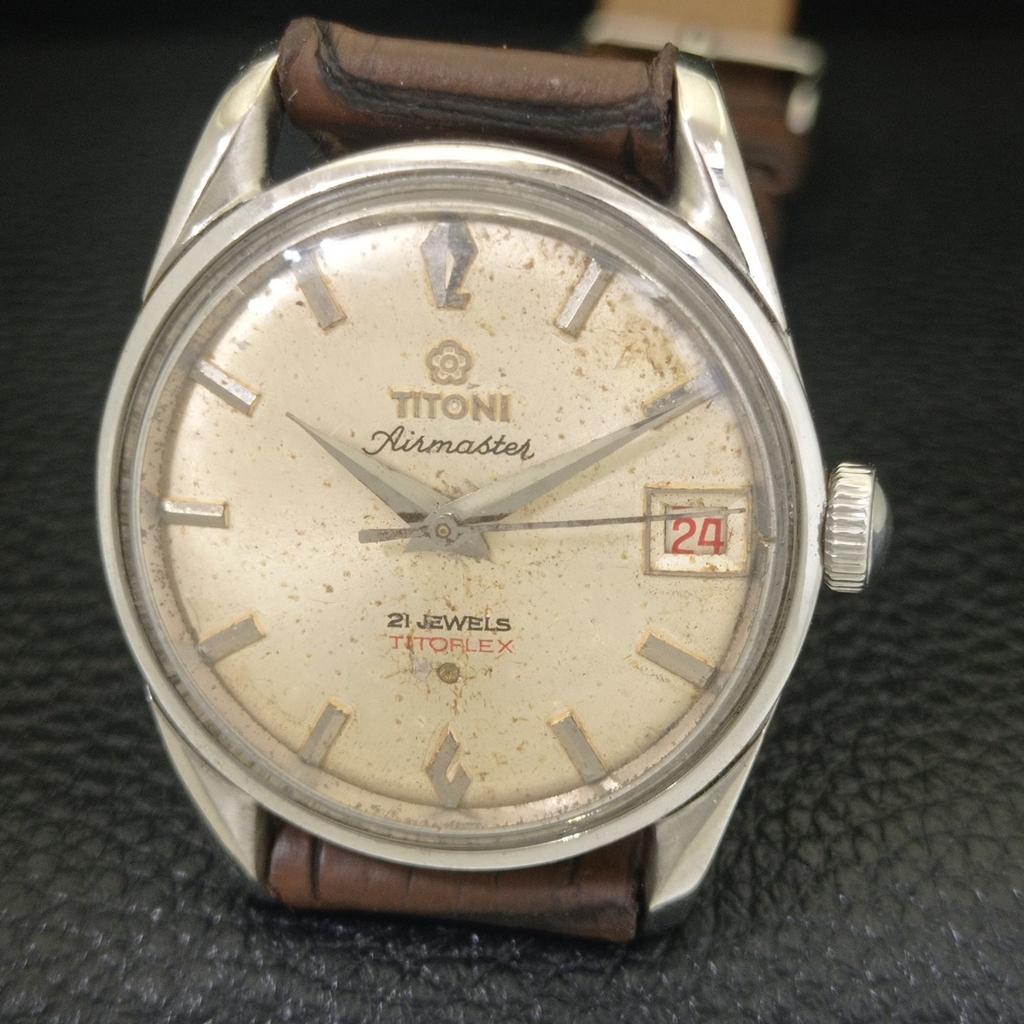 SWISS VINTAGE TITONI AIRMASTER TITOFLEX HAND-WINDING MENS WATCH A703250-1 R213a-a703250