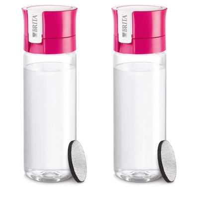 BRITA Portable Water Filter Bottles, Set of 2, 600ml Pink, with Micro-Disc Filters [Official Japanese Product]