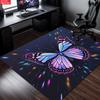 Glow Butterfly Floral Area Rug,Non-Slip Soft Carpet for Living Room Bedroom,Cute Cartoon Decorative Floor Mat for Kids Room