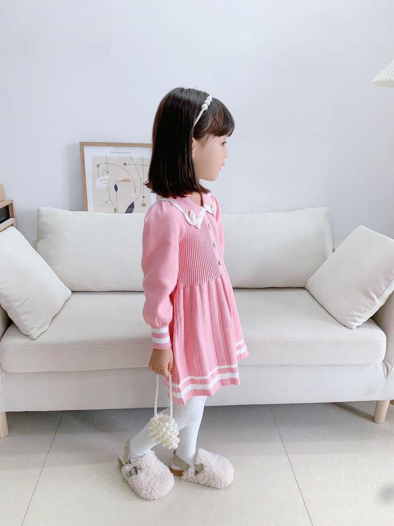 Rochie Pulover Tricotată pentru Fete Stil Coreean Toamnă/Iarnă 2023 - Design Trendy, la Modă și Dulce de Prințesă