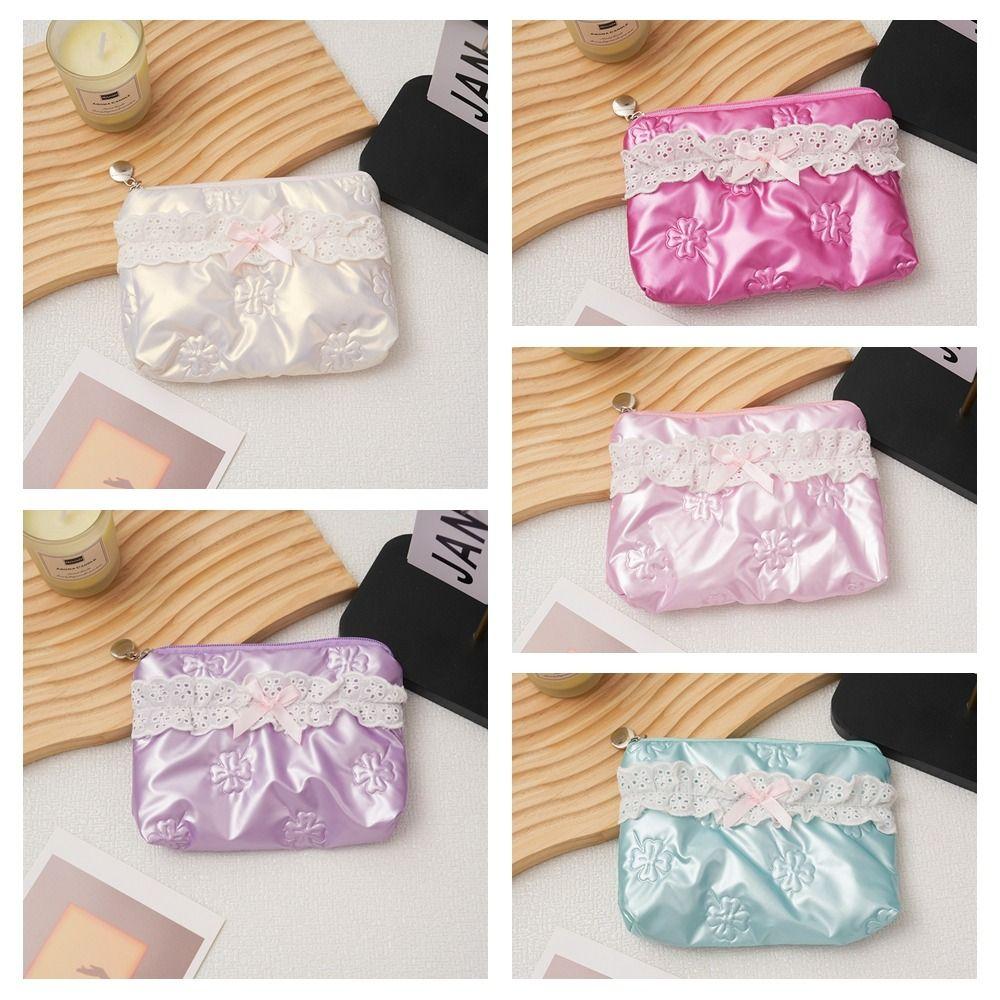 New Butterfly Lace Coin Purse Large Capacity Multipurpose Storage Bag Portable Earphone Bag Women