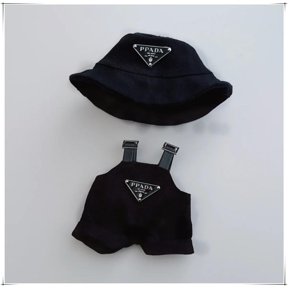 Pour 17 Cm Labubu Poupée Mode Vêtements à Capuche Poupée Vêtements Poupée Accessoires Salopette à Carreaux Chapeau Ensemble Labubu Vêtements