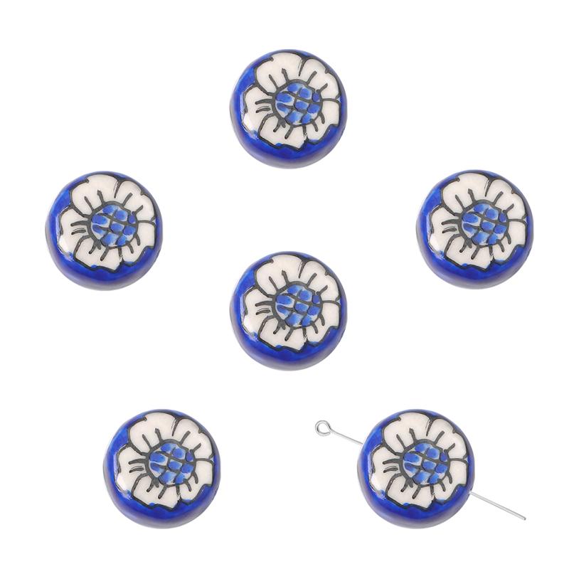 2 buc/pungă Vopsea manuală 15 mm Mărgele de porțelan ceramică cu model de inimă de flori Mărgele distanțiere libere pentru colier, cercei, bijuterii, artizanat