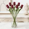 Yousheng Artificial Tulip Flower Real Touch PU Faux Tulip Flower Stem with Leaves for Wedding Floral Arrangement Spring Home Office Table