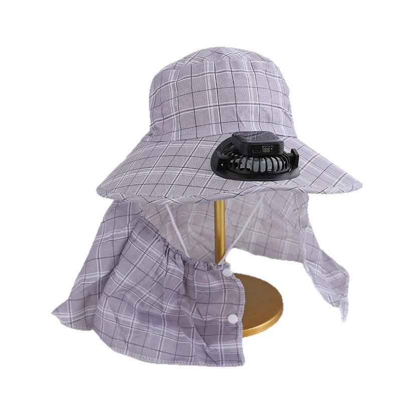 Spring and summer new sunshade sunscreen bucket hat women's large brim solar fan farm shawl tea picking hat