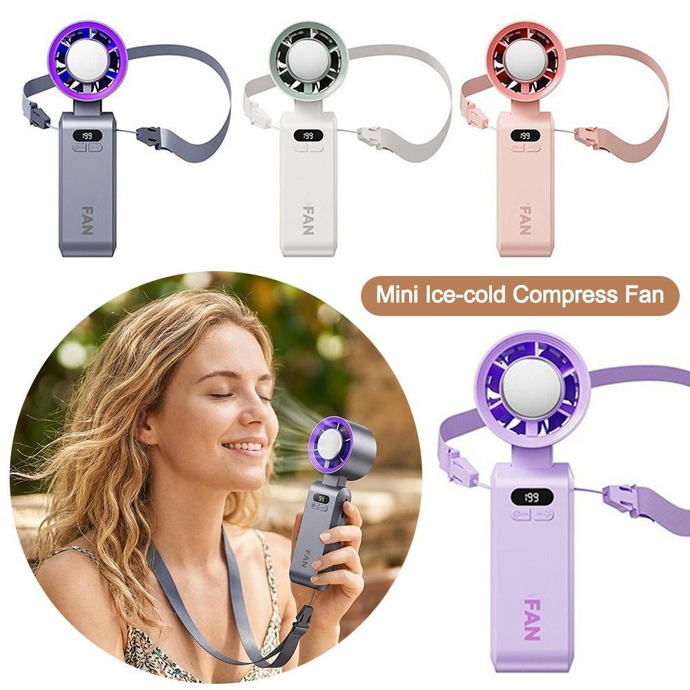 Portable Mini Ice-cold Compress Fan Foldable High-power Fan Gifts Cooling Fan