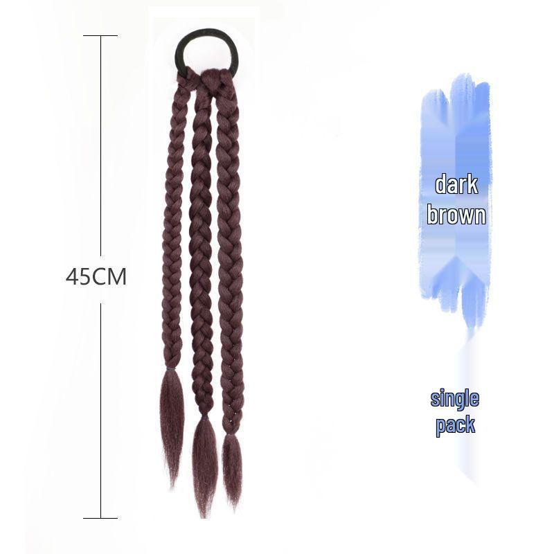 Women's Highlighted Bubble Boxer Braids Wig - Three-Strand Pigtails