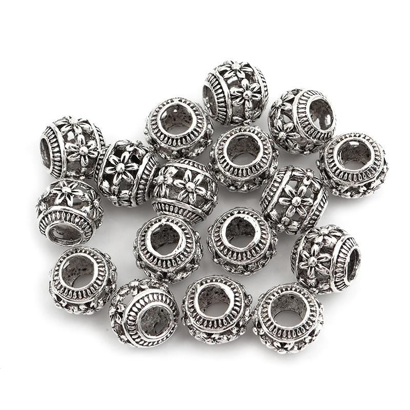 10pcs/lot Alloy Large Holes Beads Simple Pendant Charm Beads Fit DIY Original Bracelet Jewelry Making Accessories